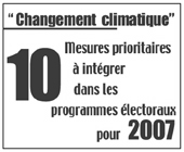 10 mesures à intégrer en priorité dans les programmes éléctoraux pour 2007