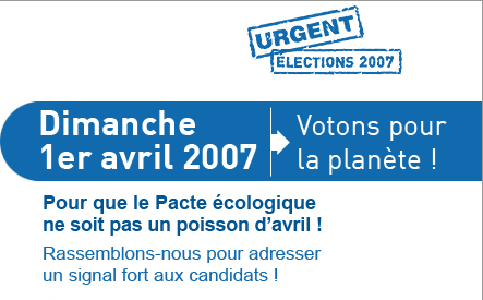 Dimanche 1er avril « VOTONS POUR LA PLANETE » : rassemblons-nous à 14h au Zenith de Paris et à 17h au Trocadero