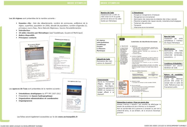 Sortie du 1er guide pratique des aides locales au développement durable.