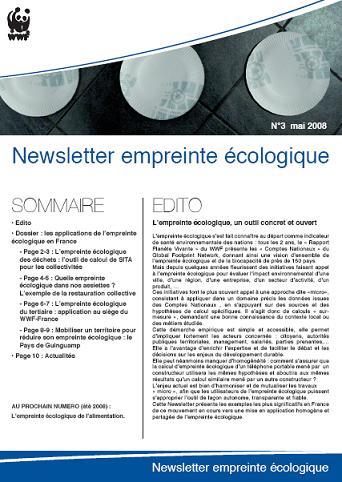 Newsletter WWF - Empreinte Ecologique