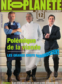 A la une du nouveau numéro de Néoplanète (février 2010) : la polémique sur la viande.