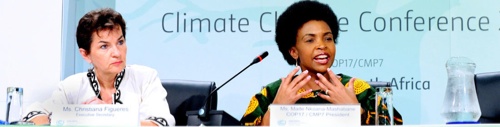 La 17ème conférence des parties (COP17)  de la Convention-cadre des Nations unies sur le changement climatique (UNFCCC) et la 7 ème session de la  Conférence des parties siégeant en tant que Réunion des parties au Protocole de Kyoto (CMP7), se sont tenues du 28 Novembre au 9 décembre 2011 à Durban, en Afrique du Sud.