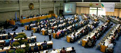 Opening session on the TUNZA Internation Youth Conference at UNEP Headquarters in Nairobi, Kenya