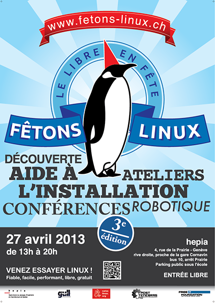 Manifestation « Fêtons Linux : le libre en fête » le 27 avril 2013 à Genève