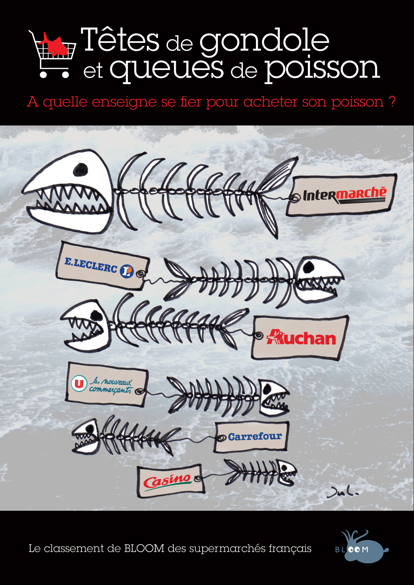 Têtes de gondole et queues de poisson - A quelle enseigne se fier pour acheter son poisson ? Réponse avec le classement BLOOM des supermarchés français