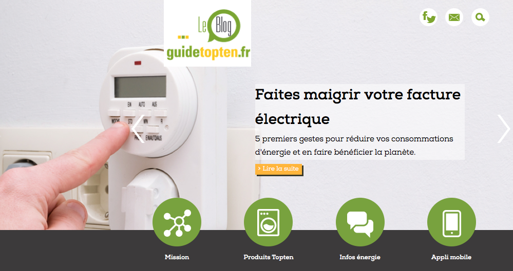 Lancement du blog Topten pour aider les consommateurs à économiser l'énergie