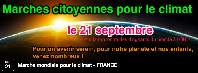 21 SEPTEMBRE 2014 :  Marche mondiale pour le climat - FRANCE