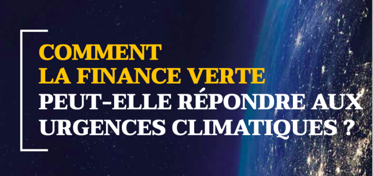 Comment la finance verte peut-elle répondre aux urgences climatiques ? un livre blanc rédigé par Christophe Thibierge professeur de finance à ESCP Business School