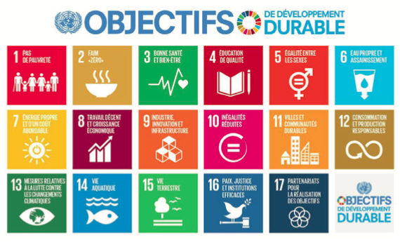 17 Objectifs de Développement Durable (ODD ou SDG – Sustainable Development Goals)