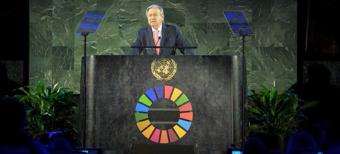 Le Secrétaire général de l'ONU, António Guterres, lors du 