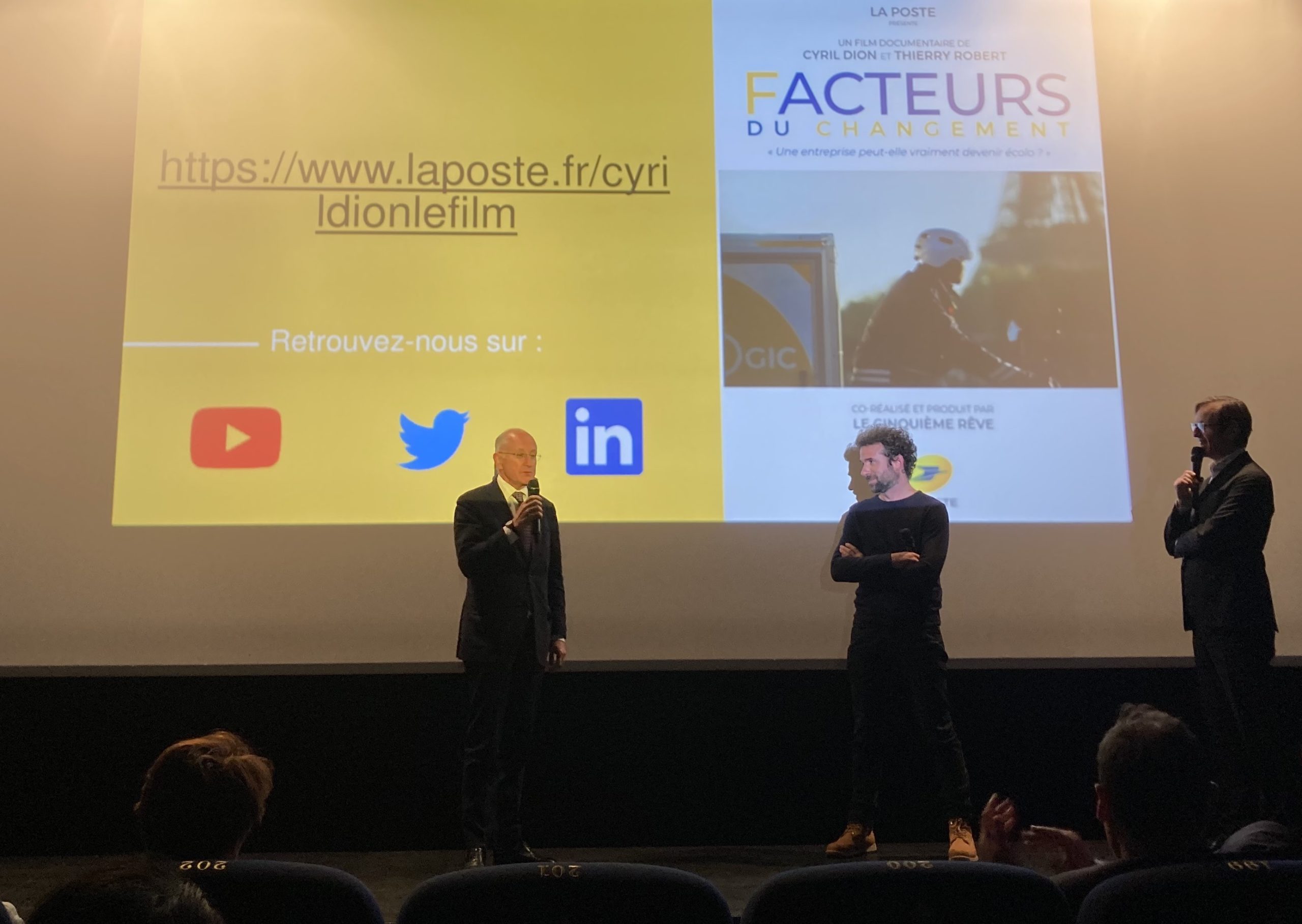 Philippe Wahl, P-DG du Groupe La poste et Cyril Dion, réalisateur du film 