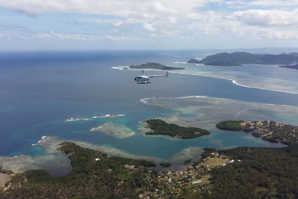 Vue aérienne de l'île d'Efate au Vanuatu.