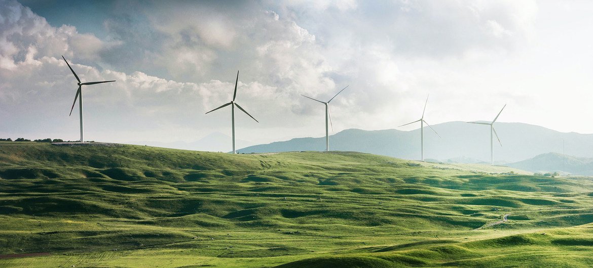 Un parc éolien au Monténégro. L'énergie propre, comme l'énergie éolienne, est un élément clé pour atteindre l'objectif de zéro émission nette.