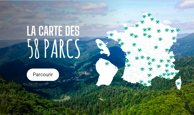 La carte des 58 parcs naturels régionaux de France
