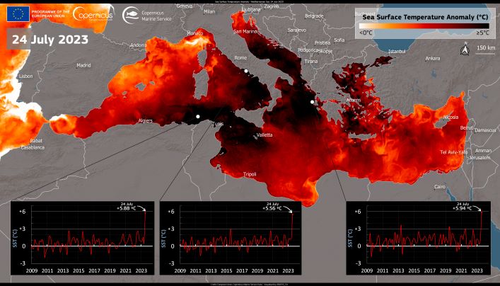La mer Méditerranée en proie à des chaleurs extrêmes
