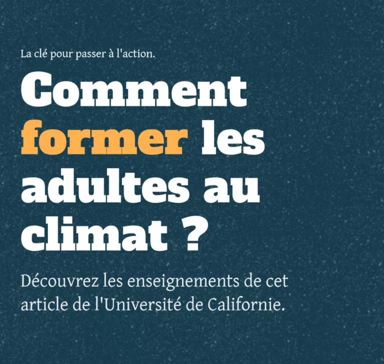 Comment former les adultes au climat pour un passage à l&rsquo;action ?
