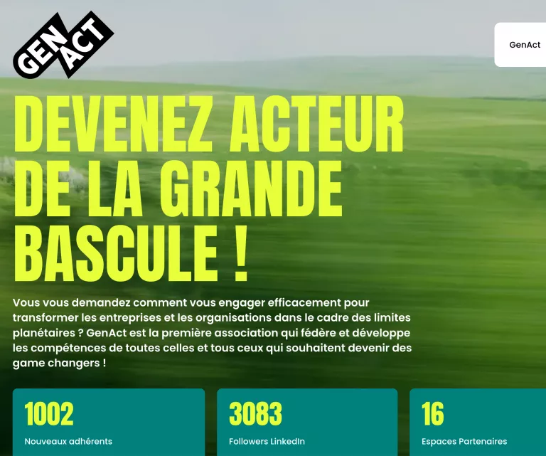 GenAct : rejoignez le mouvement et devenez acteur de la grande bascule vers l&rsquo;économie régénérative !