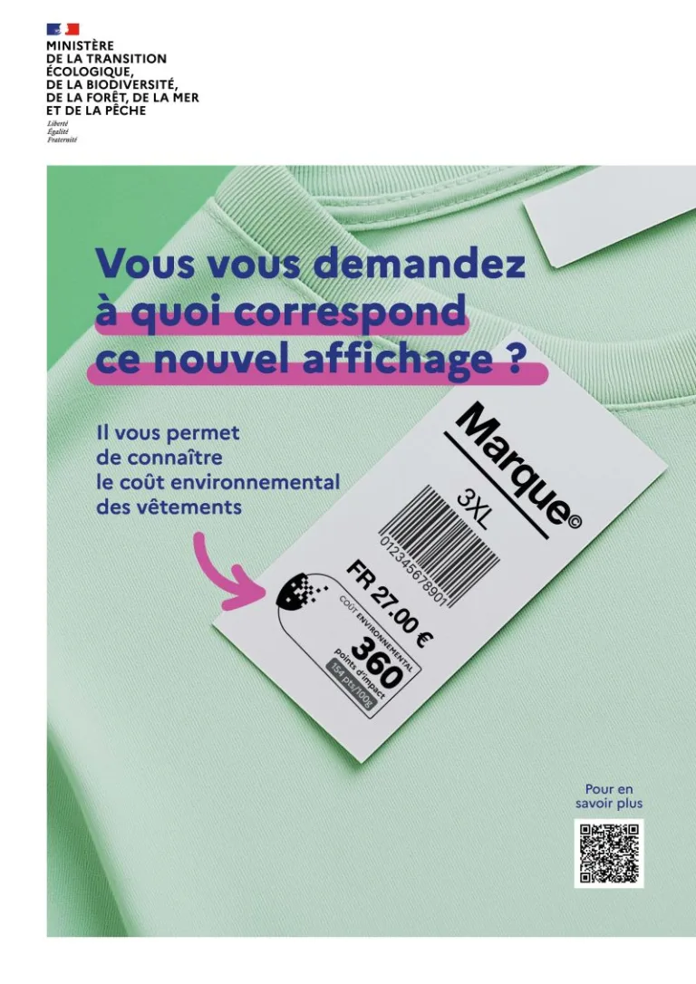 L’affichage du coût environnemental des vêtements commence à partir du 1er octobre 2025 !